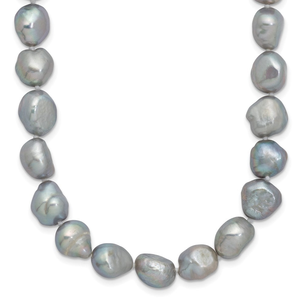 Mode 9-11mm Grau Baroque Endlos Halskette