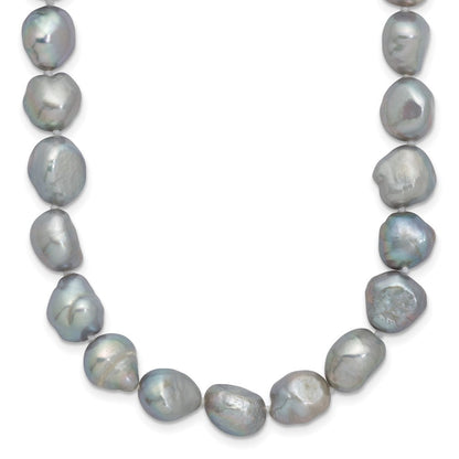 Mode 9-11mm Grau Baroque Endlos Halskette