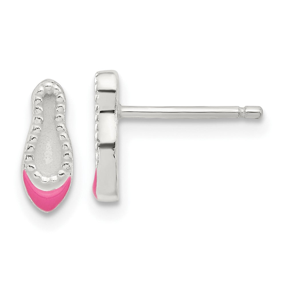 Sterlingsilber Poliert & Emailliert Ballerina Kinder 14 Zoll Halskette Ohrring Set
