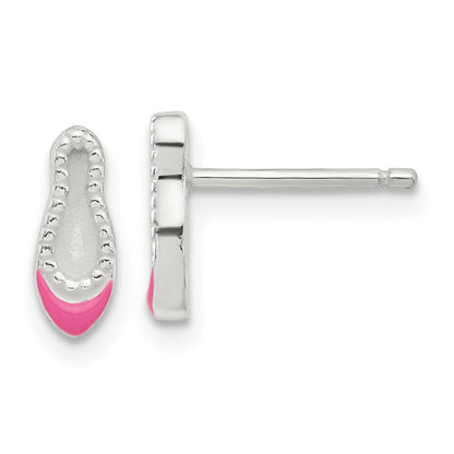 Sterlingsilber Poliert & Emailliert Ballerina Kinder 14 Zoll Halskette Ohrring Set