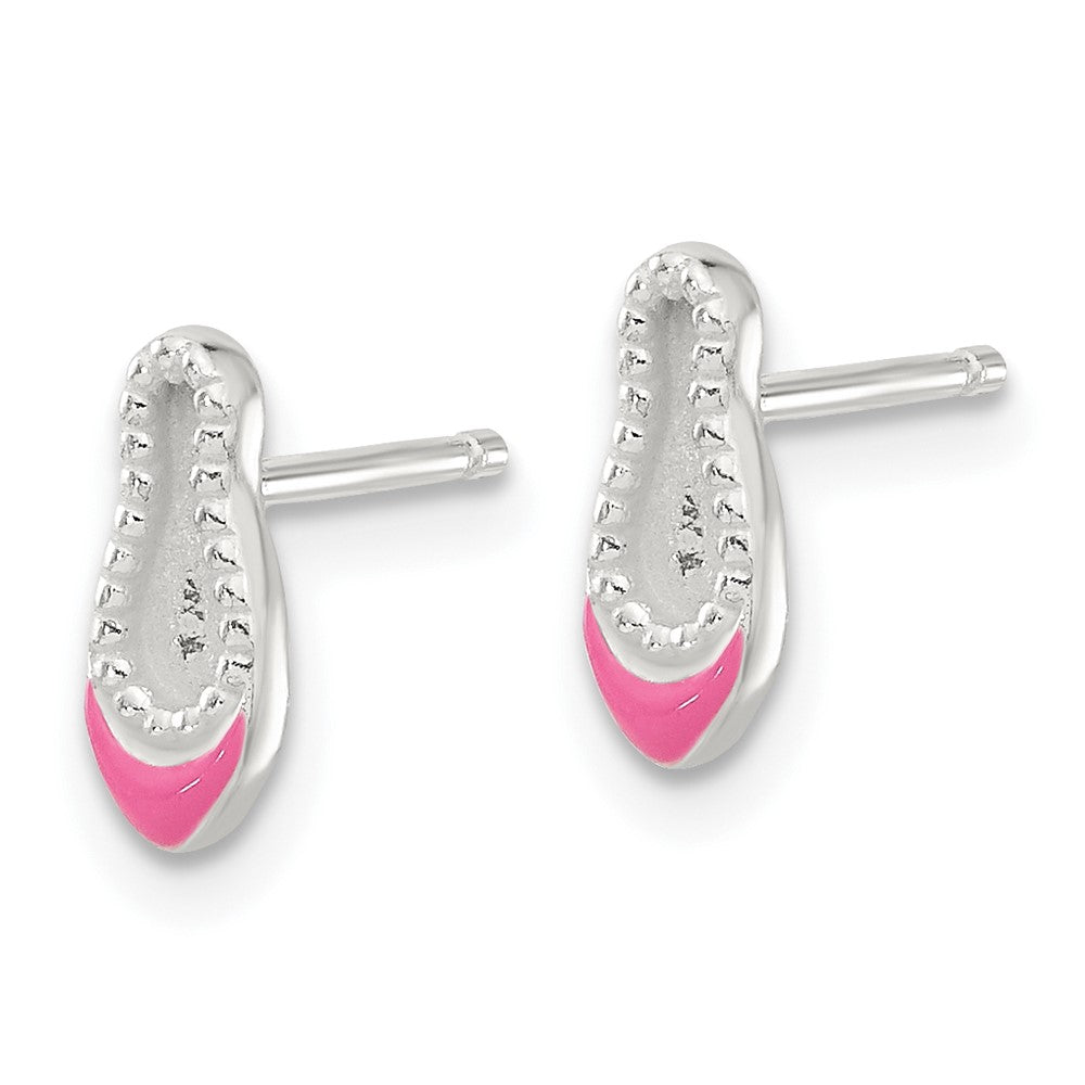 Sterlingsilber Poliert & Emailliert Ballerina Kinder 14 Zoll Halskette Ohrring Set