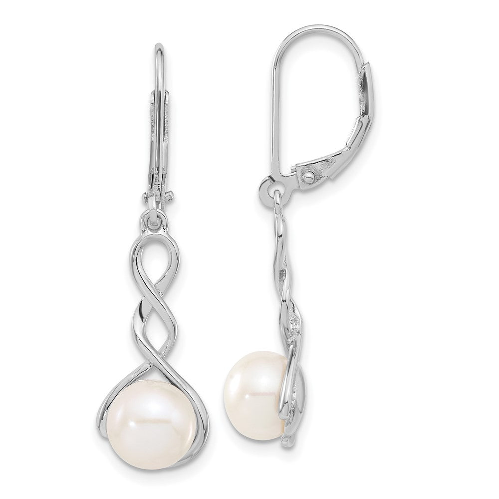 Sterlingsilber Rhodiniert 8-9mm Weiß Fwc Perle Ohrring/necklace Set
