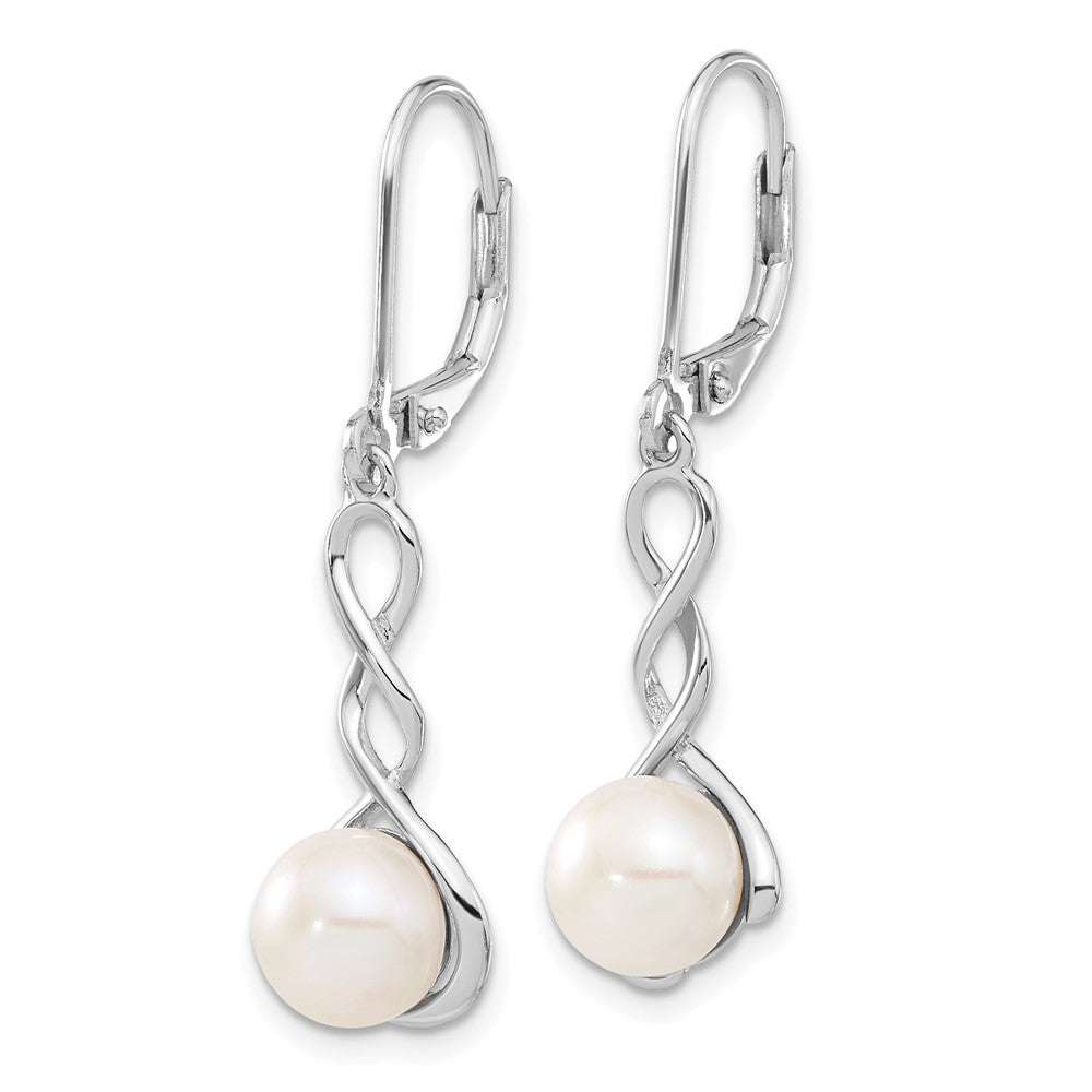 Sterlingsilber Rhodiniert 8-9mm Weiß Fwc Perle Ohrring/necklace Set