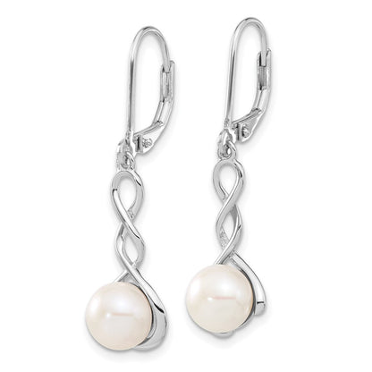 Sterlingsilber Rhodiniert 8-9mm Weiß Fwc Perle Ohrring/necklace Set