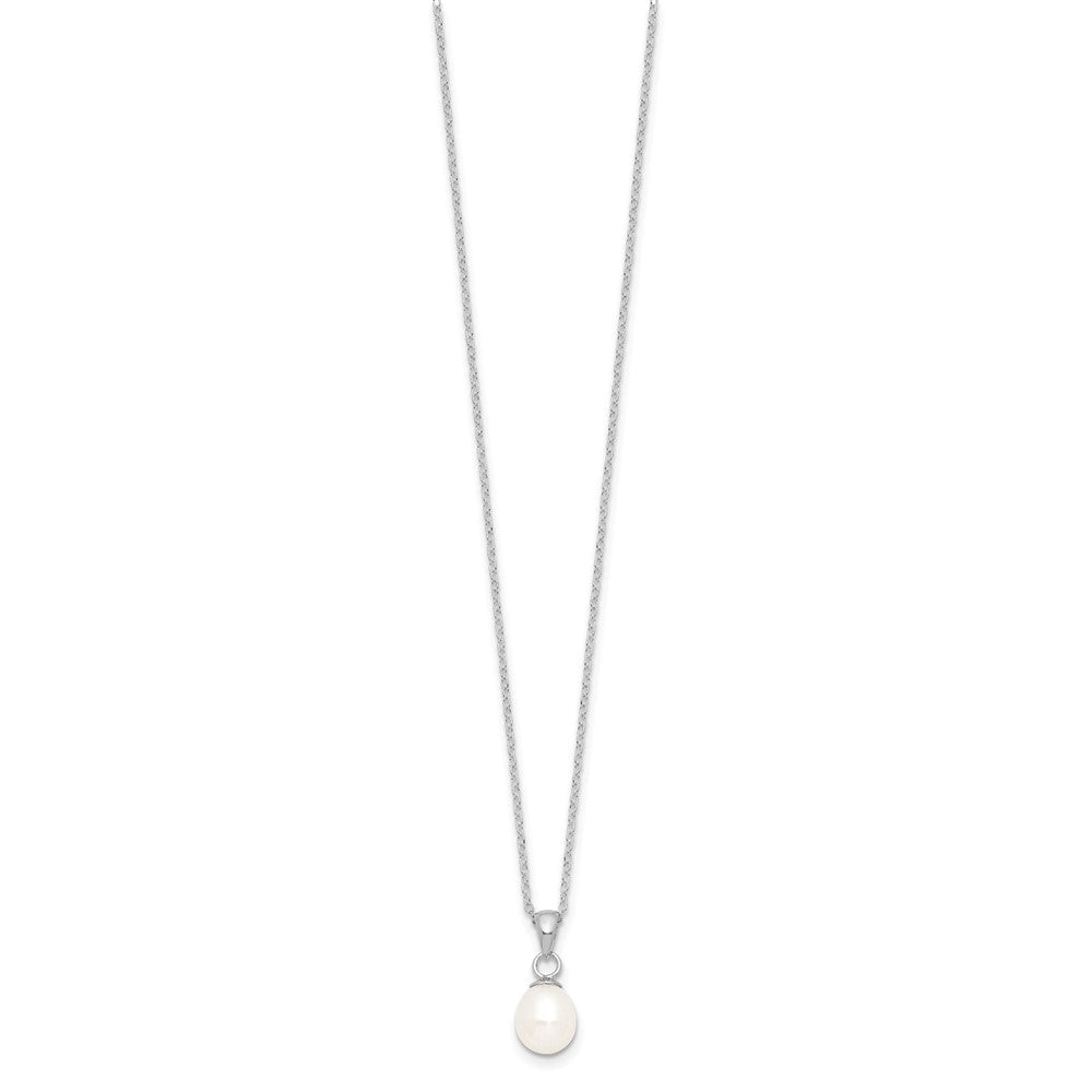 Sterlingsilber Rhodiniert 6-7mm Weiß Fwc Perle Ohrring/necklace Set