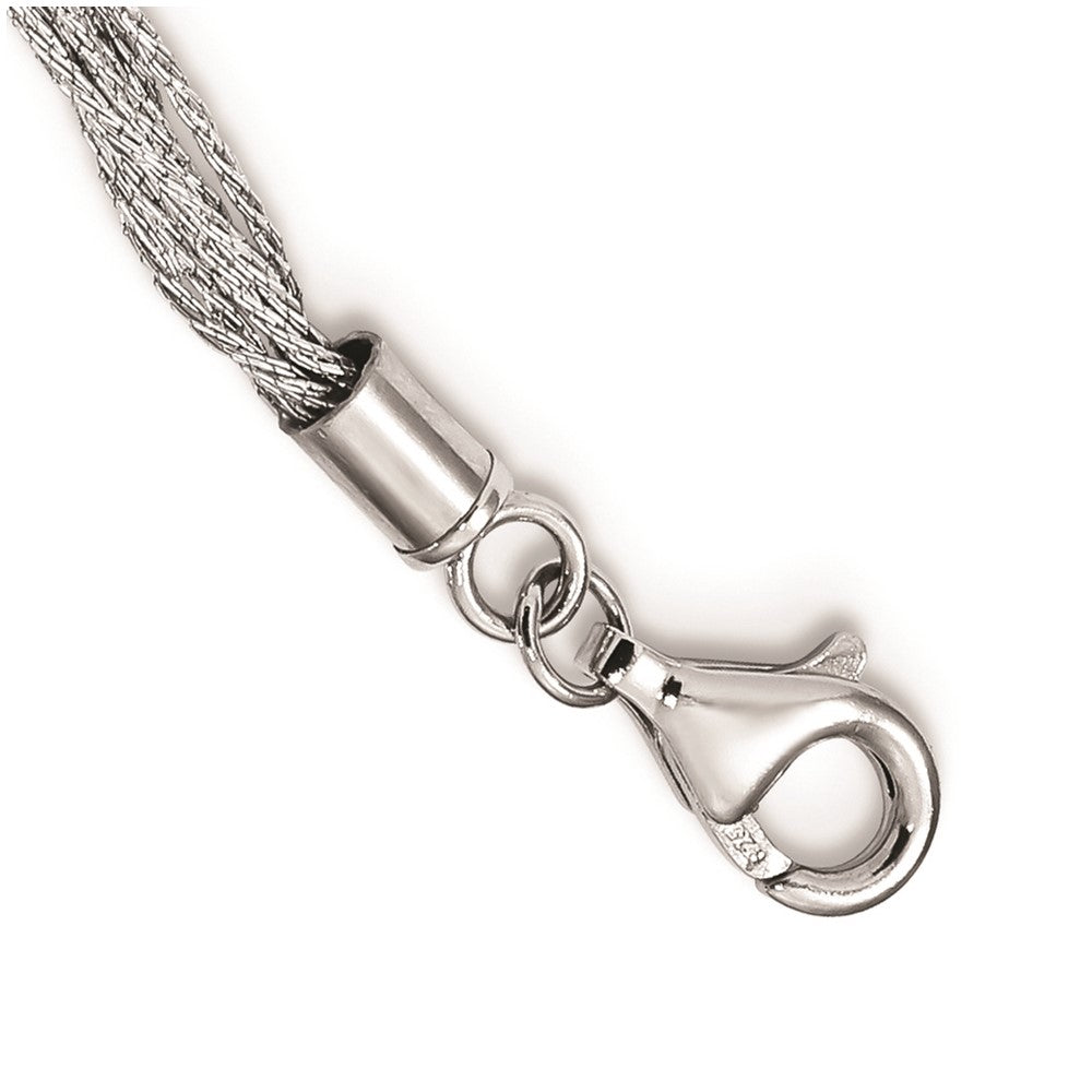 Sterlingsilber Rhodiniert 8-10mm Weiß Fwc Perle Multi-strand Halskette