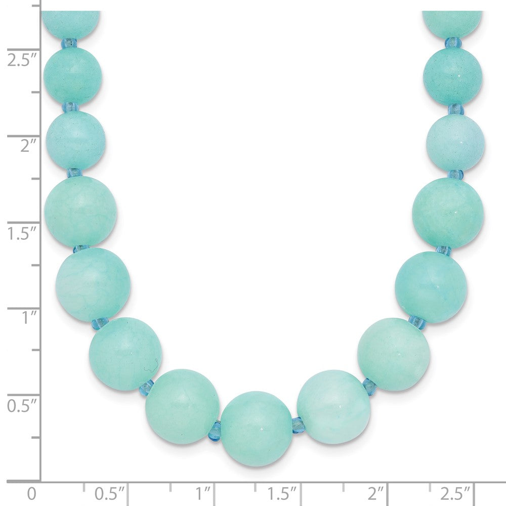 Sterlingsilber Blau Glas/blue Quarz mit 2 Zoll Verlängerung. Abgestuft Halskette