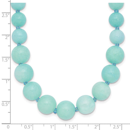 Sterlingsilber Blau Glas/blue Quarz mit 2 Zoll Verlängerung. Abgestuft Halskette