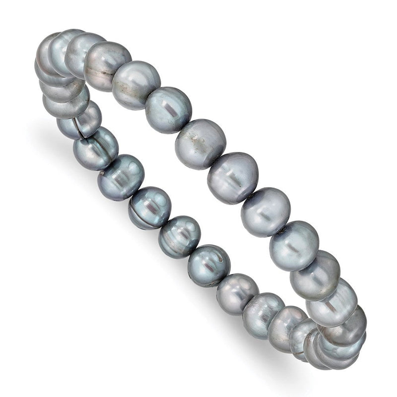 Mode 6-7mm Grau Süßwasser Zuchtperle Dehnbar Armband