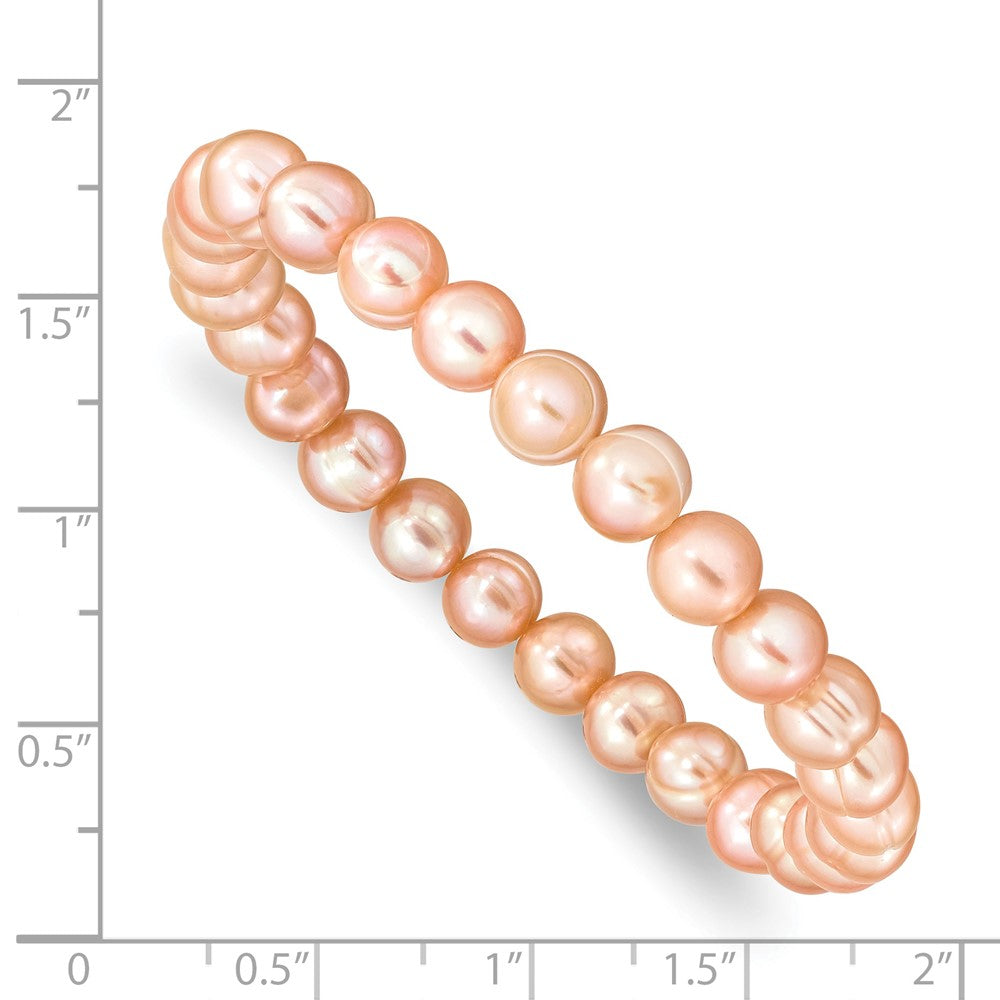 Mode 6-7mm Rosa Süßwasser Zuchtperle Dehnbar Armband