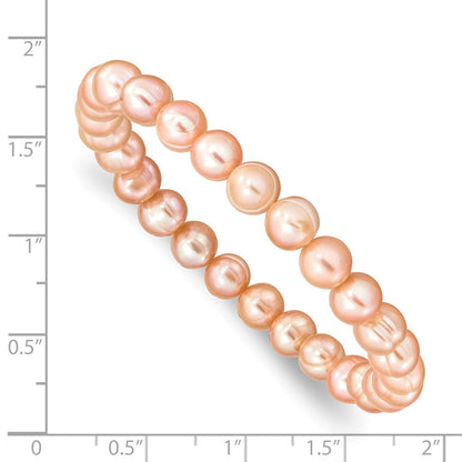 Mode 6-7mm Rosa Süßwasser Zuchtperle Dehnbar Armband
