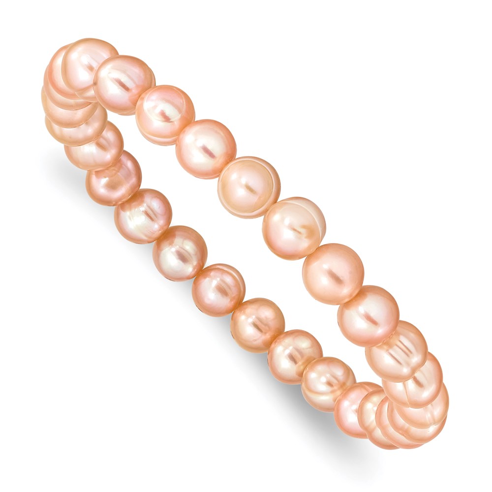 Mode 6-7mm Rosa Süßwasser Zuchtperle Dehnbar Armband