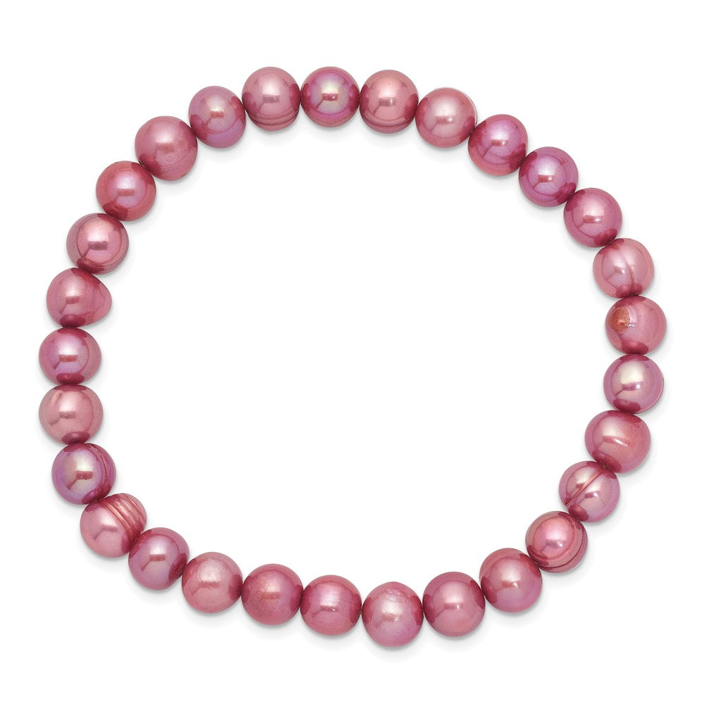 Mode 6-7mm Rose Süßwasser Zuchtperle Dehnbar Armband