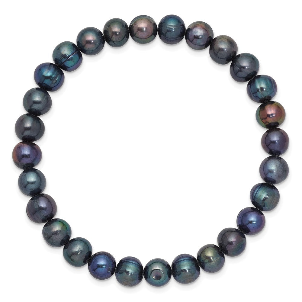 Mode 6-7mm Schwarz Süßwasser Zuchtperle Dehnbar Armband