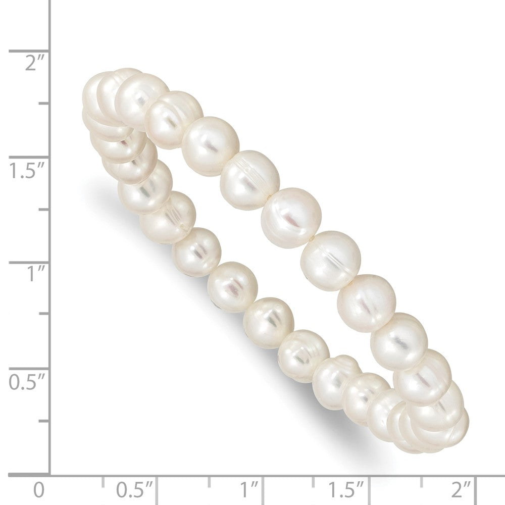 Mode 6-7mm Weiß Süßwasser Zuchtperle Dehnbar Armband