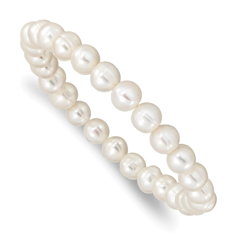 Mode 6-7mm Weiß Süßwasser Zuchtperle Dehnbar Armband