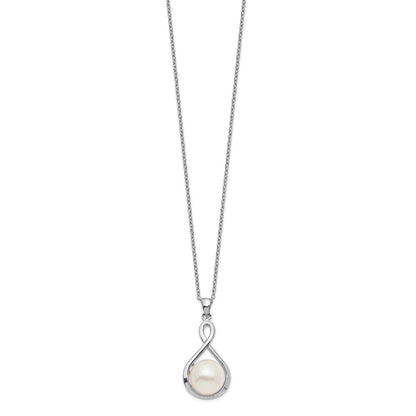 Sterlingsilber Rhod-plat 10-11mm Weiß Fwc Perle Halskette