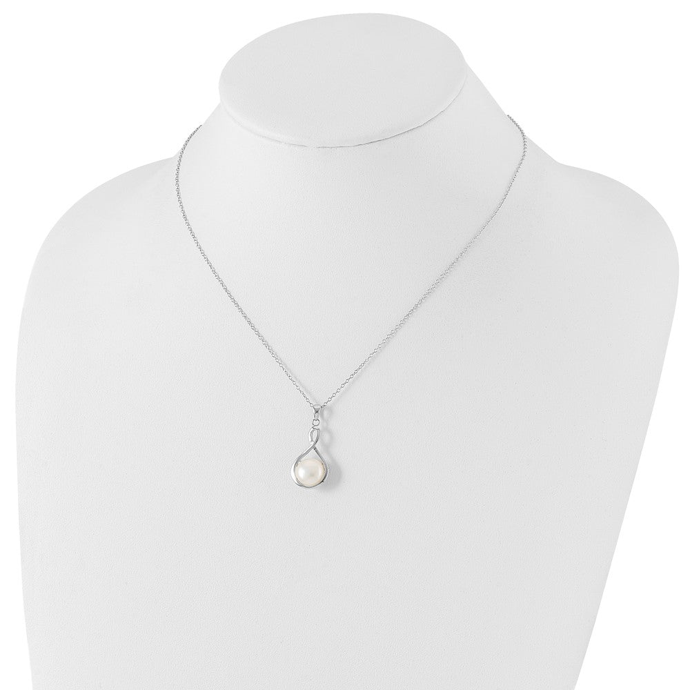 Sterlingsilber Rhod-plat 10-11mm Weiß Fwc Perle Halskette