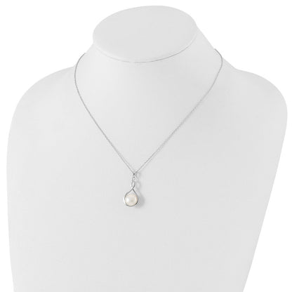 Sterlingsilber Rhod-plat 10-11mm Weiß Fwc Perle Halskette