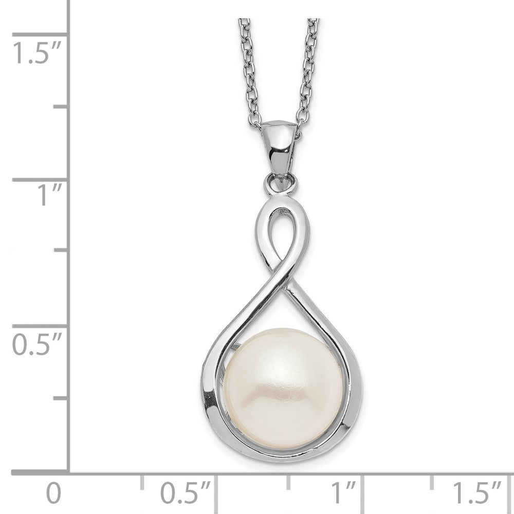 Sterlingsilber Rhod-plat 10-11mm Weiß Fwc Perle Halskette