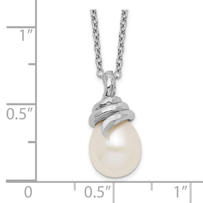 Sterlingsilber Rhod Platin 8-9mm Weiß Fwc Perle Halskette
