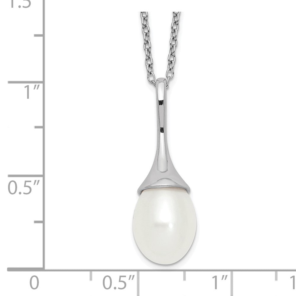 Sterlingsilber Rhod-plat 8-9mm Weiß Fwc Perle Halskette