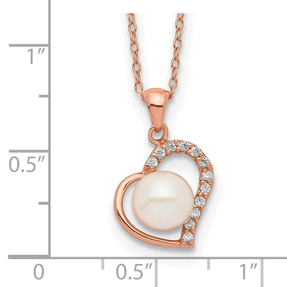 Ss/vergoldet Sterlingsilber Roséfarben 18K Glanz-pl 7-8mm Knopf Fwc Perle Halskette