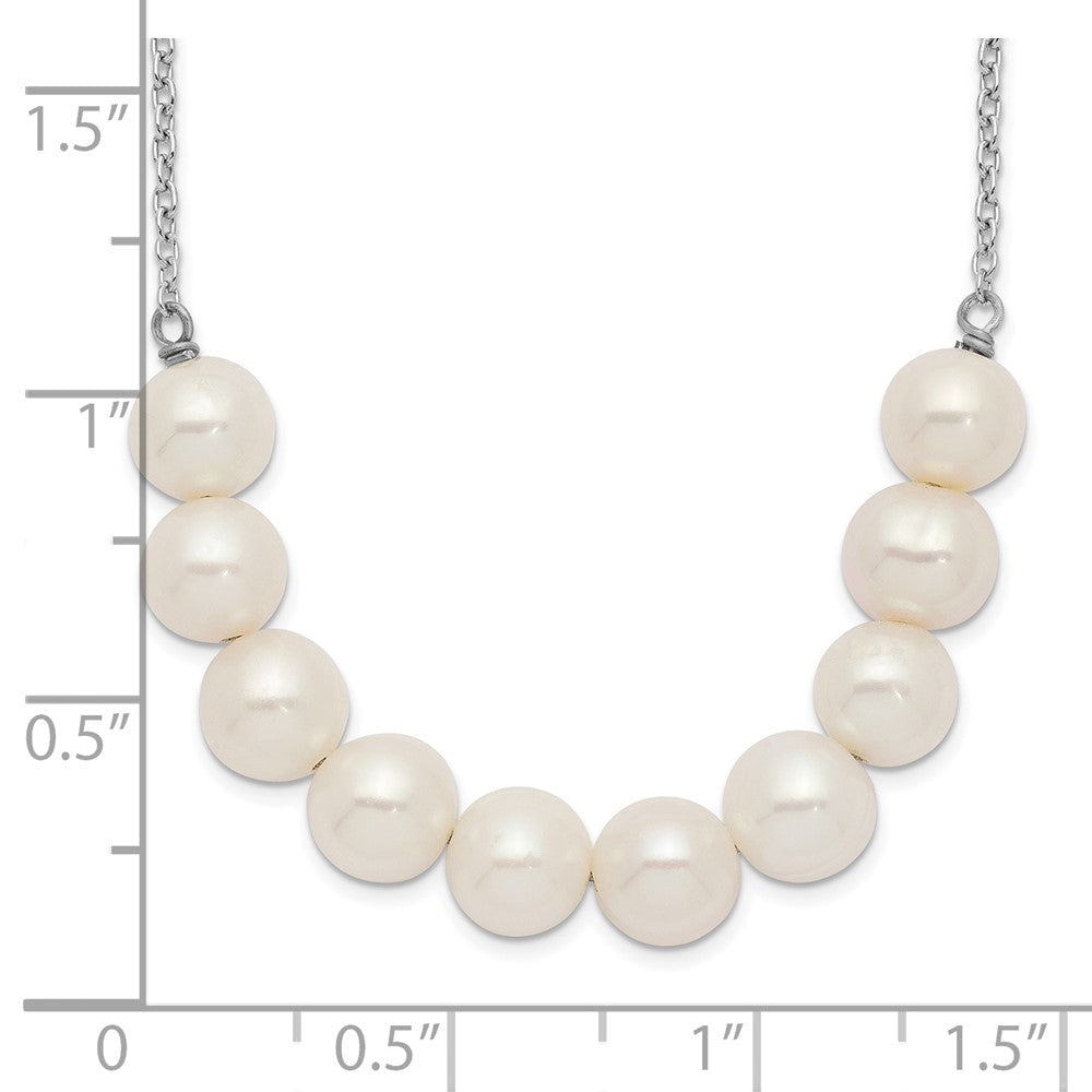 Sterlingsilber Rhodiniert 6-7mm Weiß Nahe Rund Fwc Perle Halskette