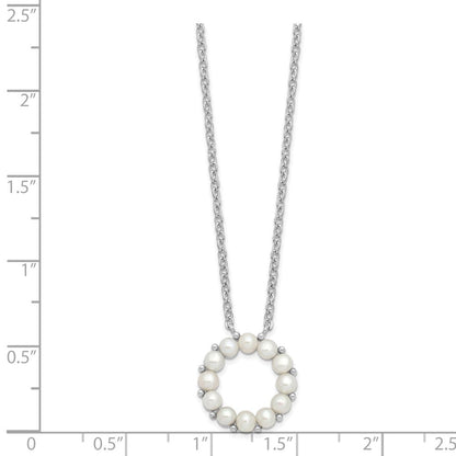 Sterlingsilber Rhodiniert 3-3.5mm Fwc Perle 1.75 Zoll Verlängerung Halskette