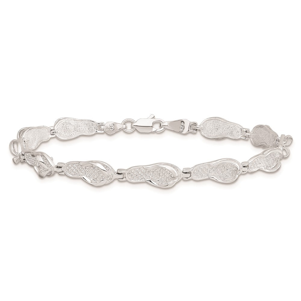 7.25 Zoll De-ani Sterlingsilber Rhodiniert Poliert Flip-flop Armband