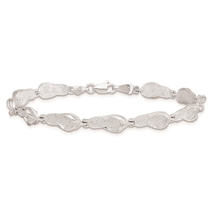 7.25 Zoll De-ani Sterlingsilber Rhodiniert Poliert Flip-flop Armband