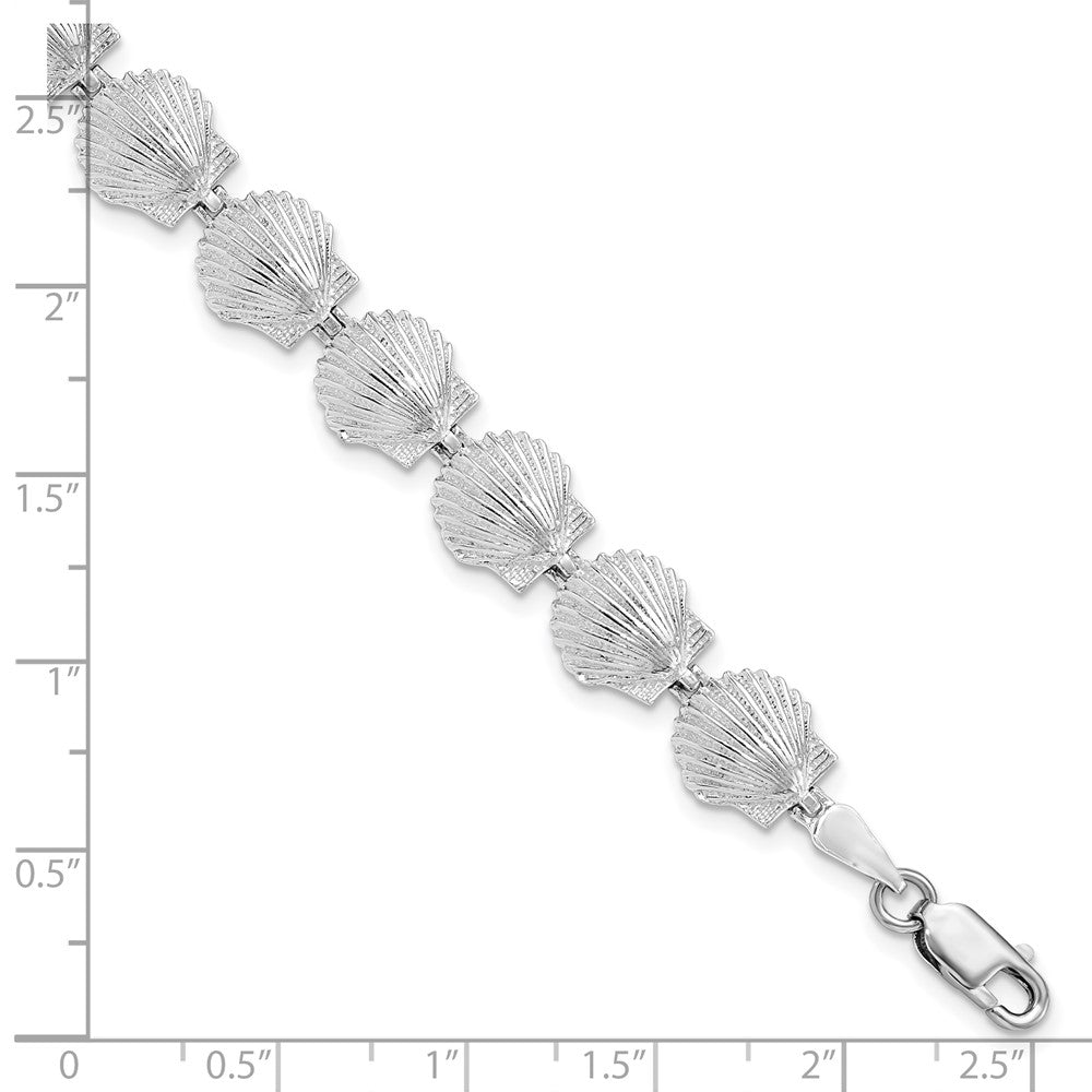 7.5 Zoll De-ani Sterlingsilber Rhodiniert Poliert Muschel Armband