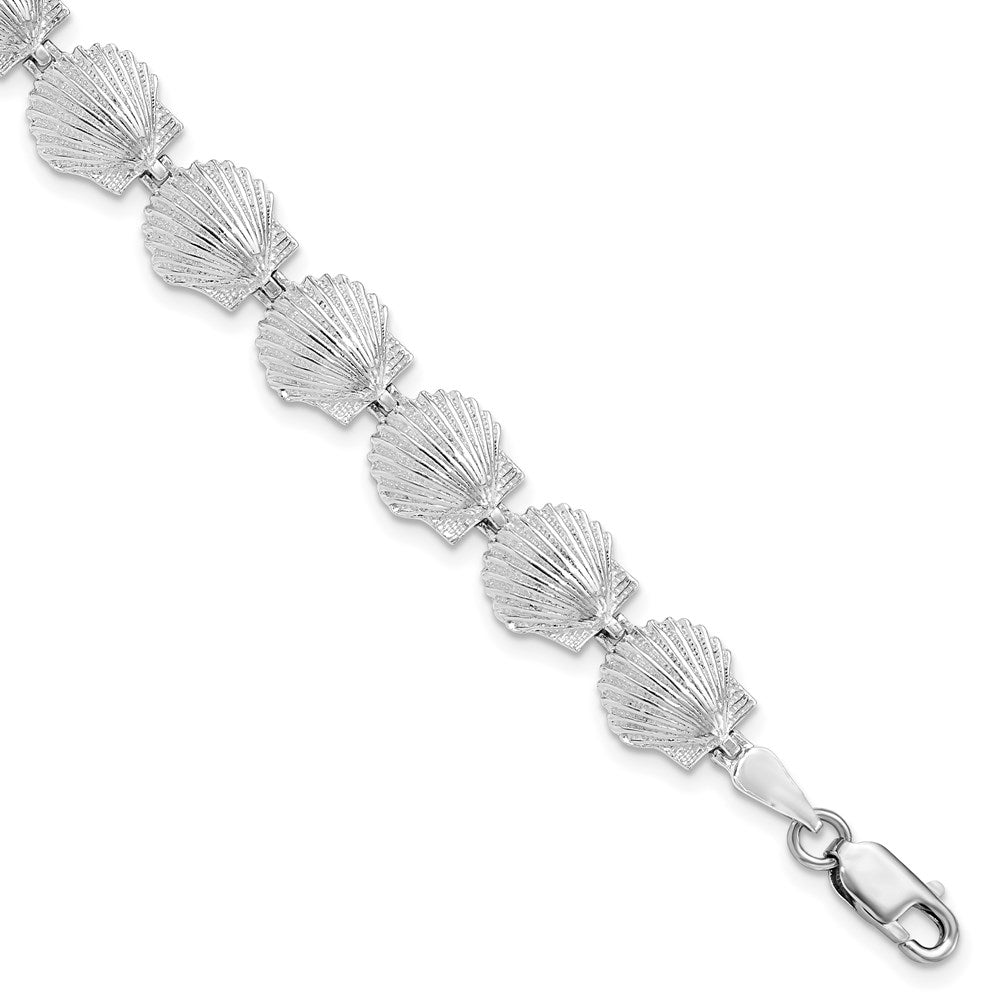 7.5 Zoll De-ani Sterlingsilber Rhodiniert Poliert Muschel Armband