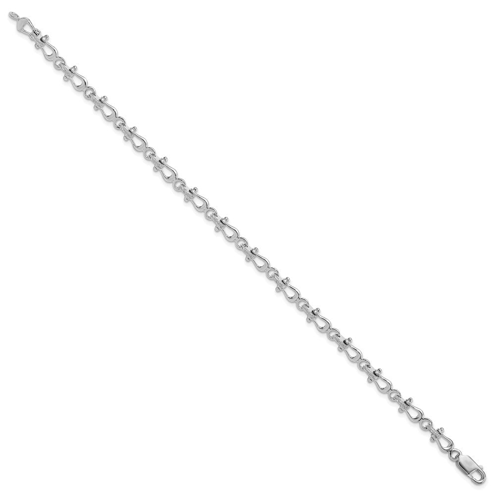 7.75 Zoll De-ani Sterlingsilber Rhodiniert Poliert Mariners Shackle Glieder Armband