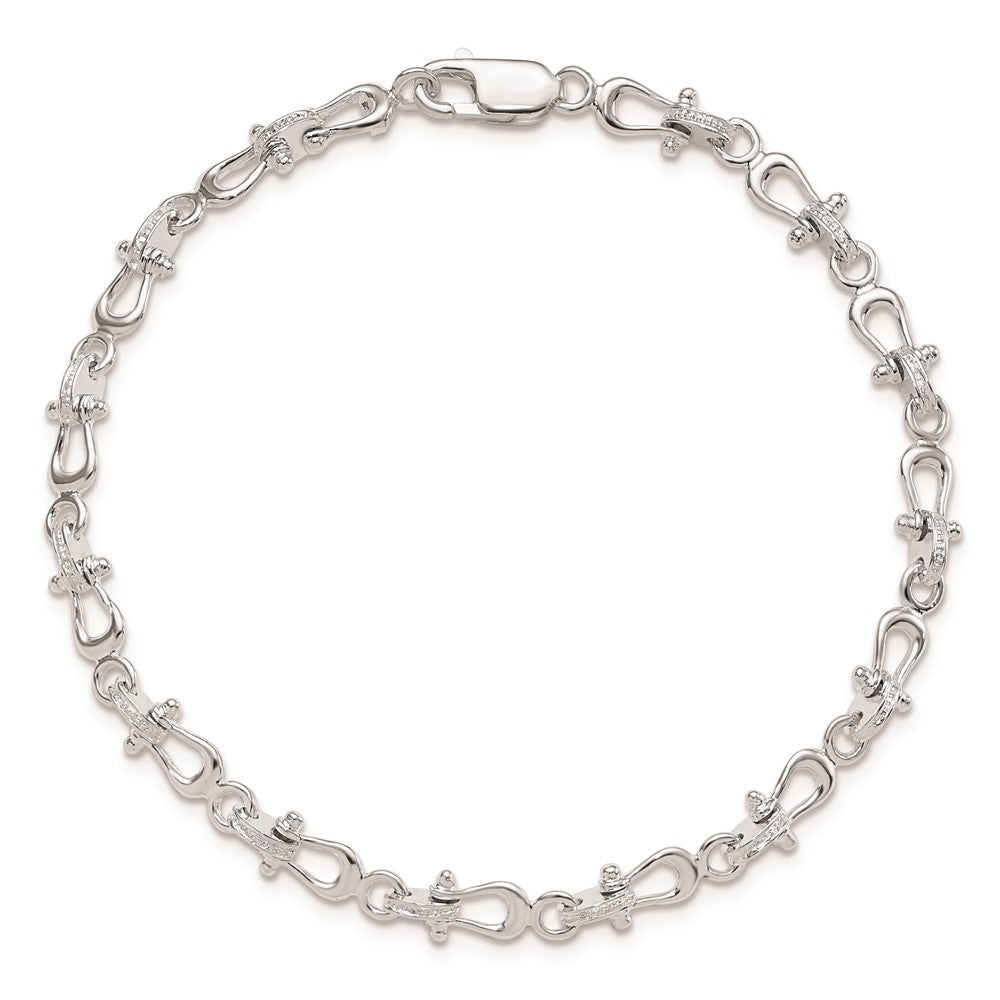 7.75 Zoll De-ani Sterlingsilber Rhodiniert Poliert Mariners Shackle Glieder Armband