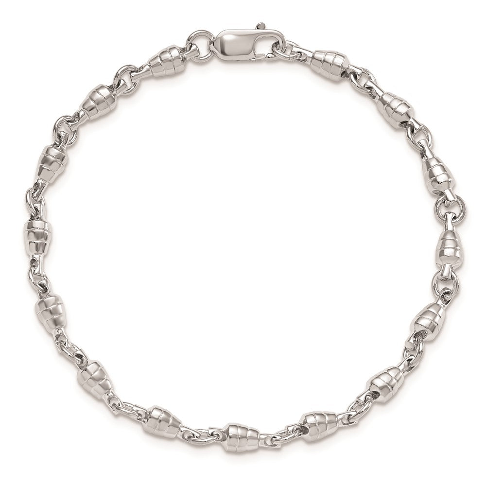 7.5 Zoll De-ani Sterlingsilber Rhodiniert Poliert Swivel Glieder Armband