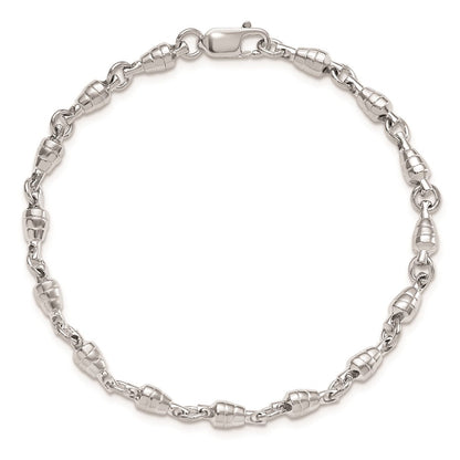 7.5 Zoll De-ani Sterlingsilber Rhodiniert Poliert Swivel Glieder Armband