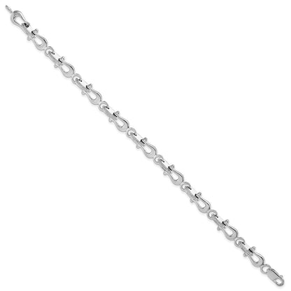 8 Zoll De-ani Sterlingsilber Rhodiniert Poliert Mariners Glieder Armband