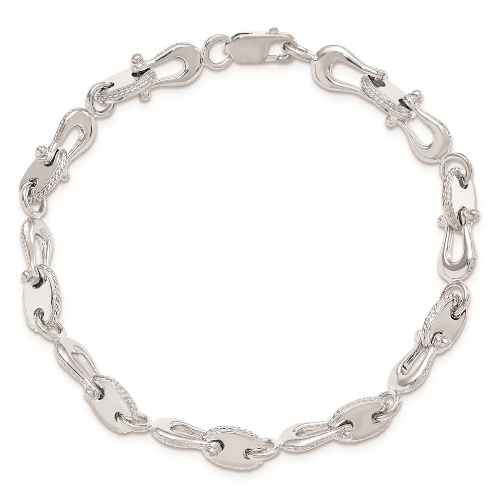 8 Zoll De-ani Sterlingsilber Rhodiniert Poliert Mariners Glieder Armband