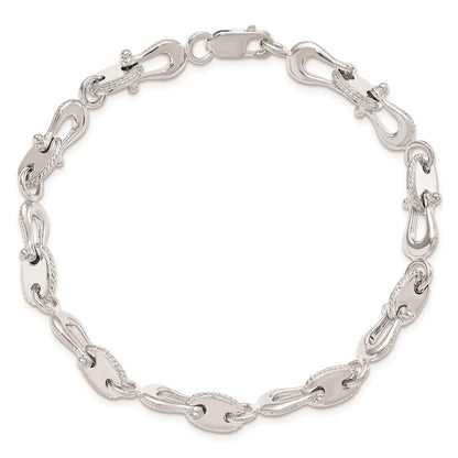 8 Zoll De-ani Sterlingsilber Rhodiniert Poliert Mariners Glieder Armband