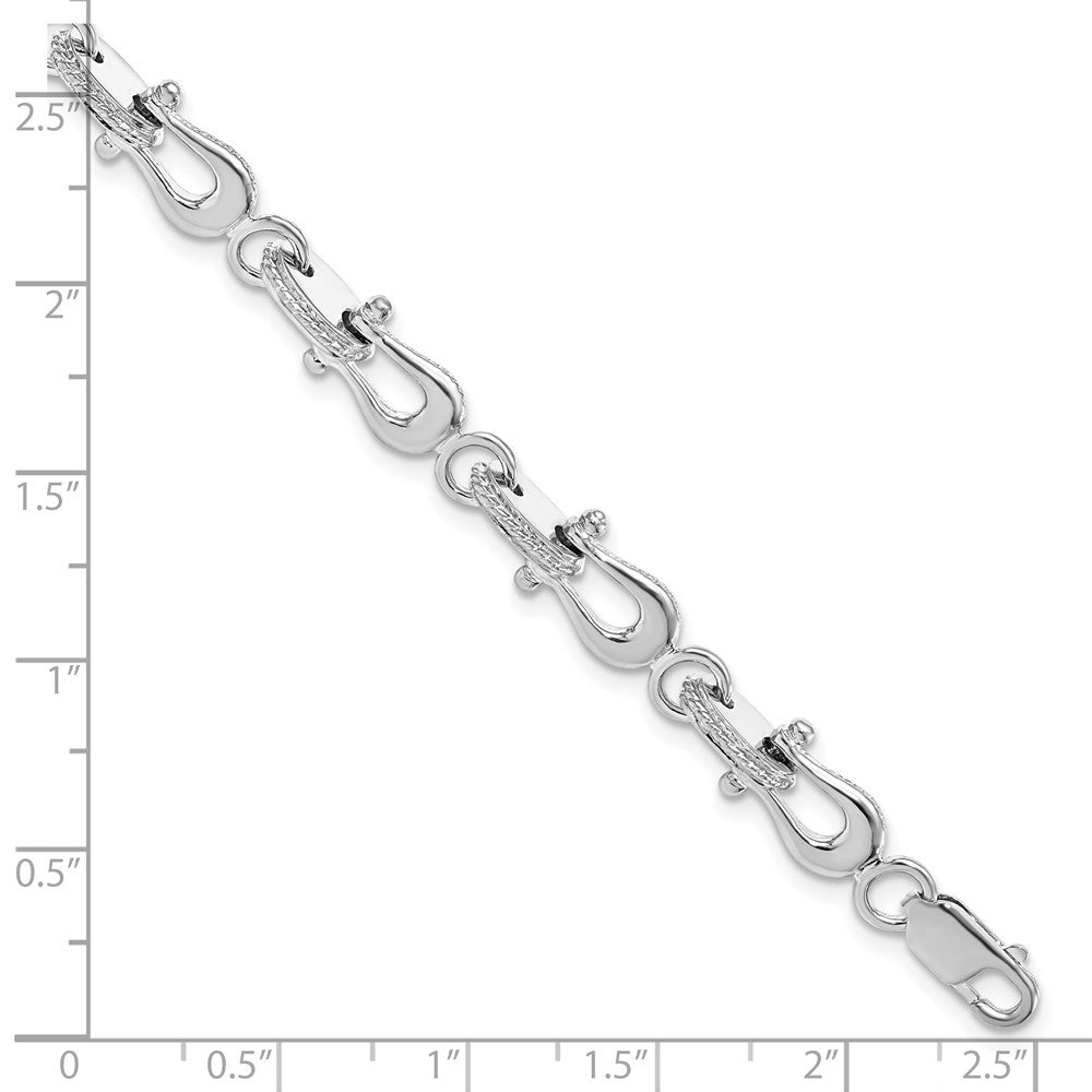 8 Zoll De-ani Sterlingsilber Rhodiniert Poliert Mariners Glieder Armband