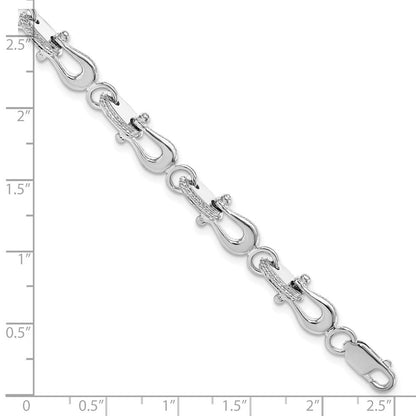 8 Zoll De-ani Sterlingsilber Rhodiniert Poliert Mariners Glieder Armband