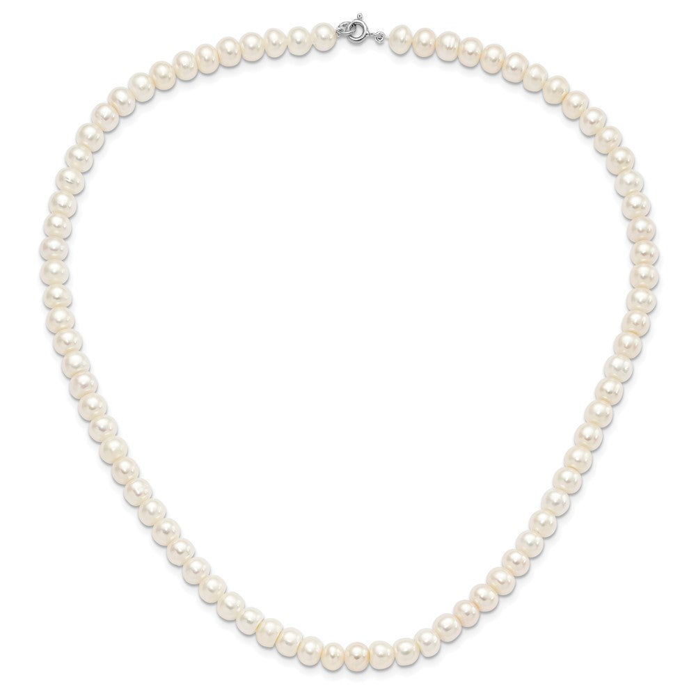 Sterlingsilber Rhodiniert 7-8mm Weiß Fwc Perle Halskette