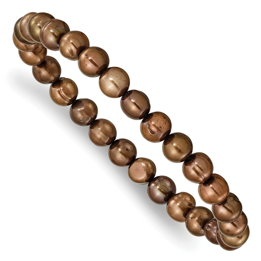 Mode 6-7mm Grün/grey/white/black/brown Süßwasser Zuchtperle Dehnbar 5-piece Armband Set
