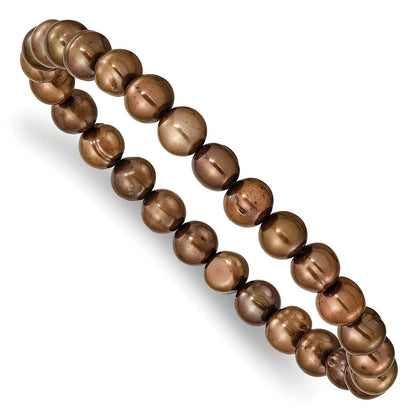 Mode 6-7mm Grün/grey/white/black/brown Süßwasser Zuchtperle Dehnbar 5-piece Armband Set