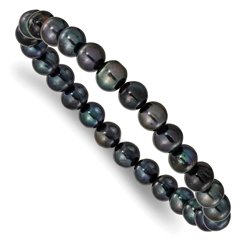 Mode 6-7mm Grün/grey/white/black/brown Süßwasser Zuchtperle Dehnbar 5-piece Armband Set