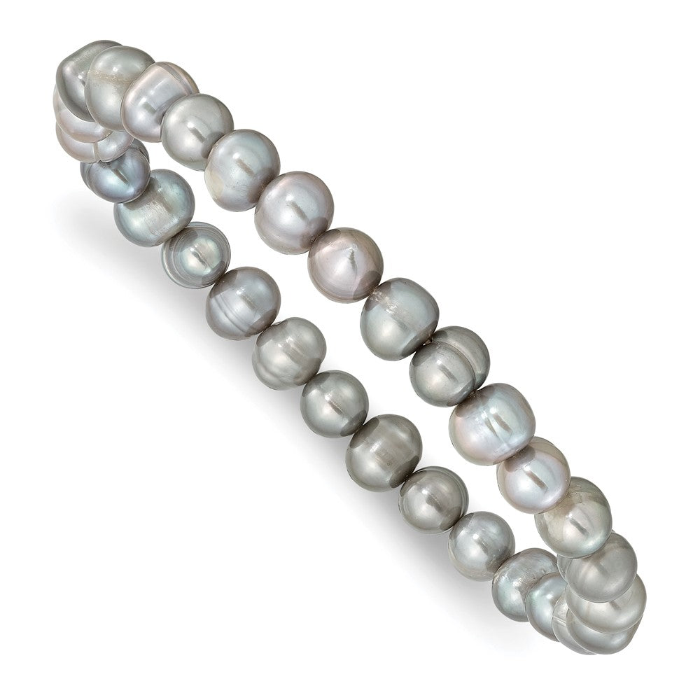 Mode 6-7mm Grün/grey/white/black/brown Süßwasser Zuchtperle Dehnbar 5-piece Armband Set