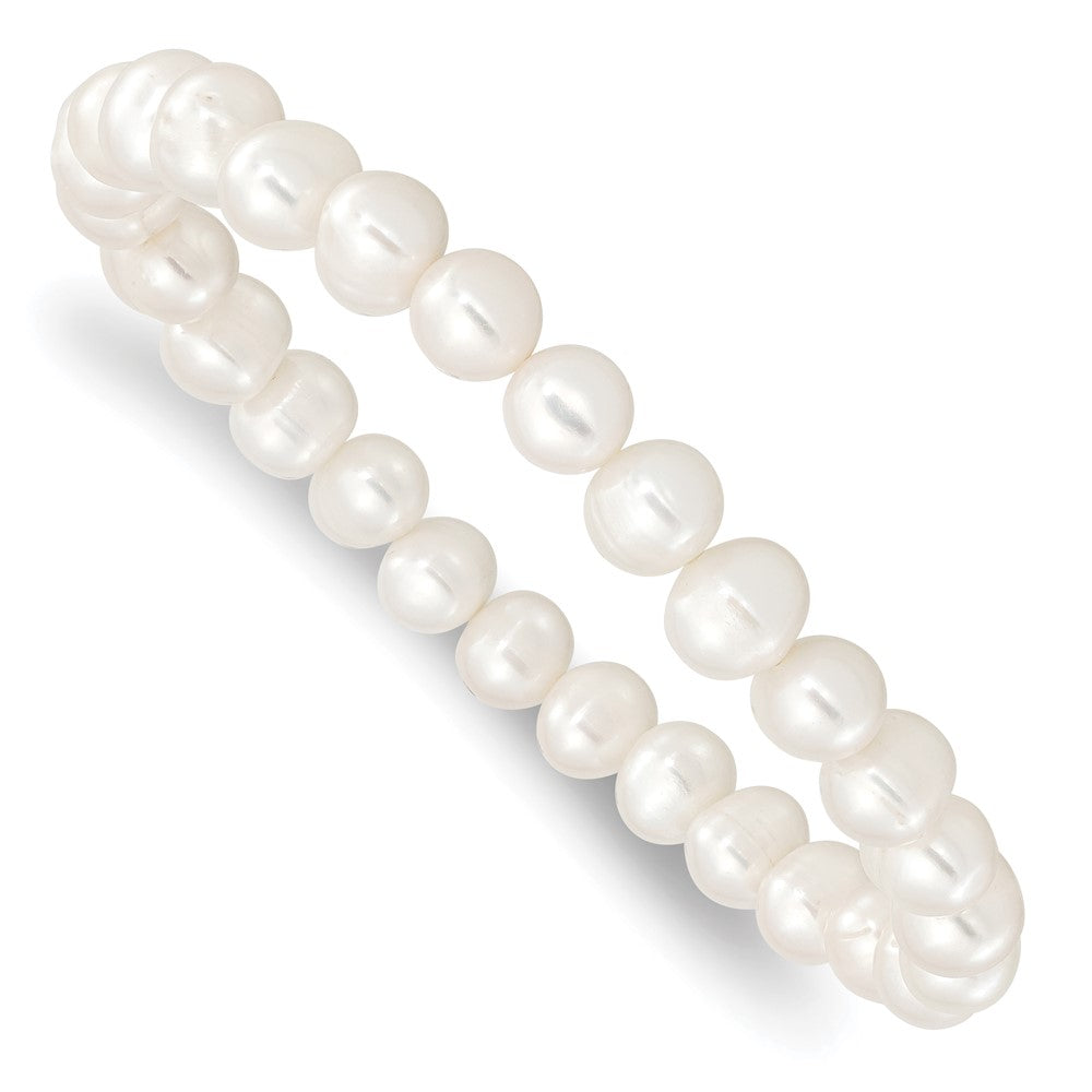 Mode 6-7mm Grün/grey/white/black/brown Süßwasser Zuchtperle Dehnbar 5-piece Armband Set