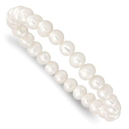 Mode 6-7mm Grün/grey/white/black/brown Süßwasser Zuchtperle Dehnbar 5-piece Armband Set