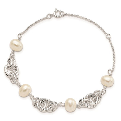7.25 Zoll Sterlingsilber Poliert Glas Perle mit 1 in Verlängerung. Armband